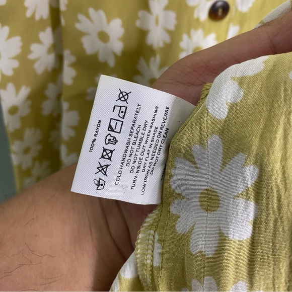 Faithfull The Brand Arrieta Daisy Midi Yellow Button Sun Dress Floral Sz 4 Small - Picture 5 of 7